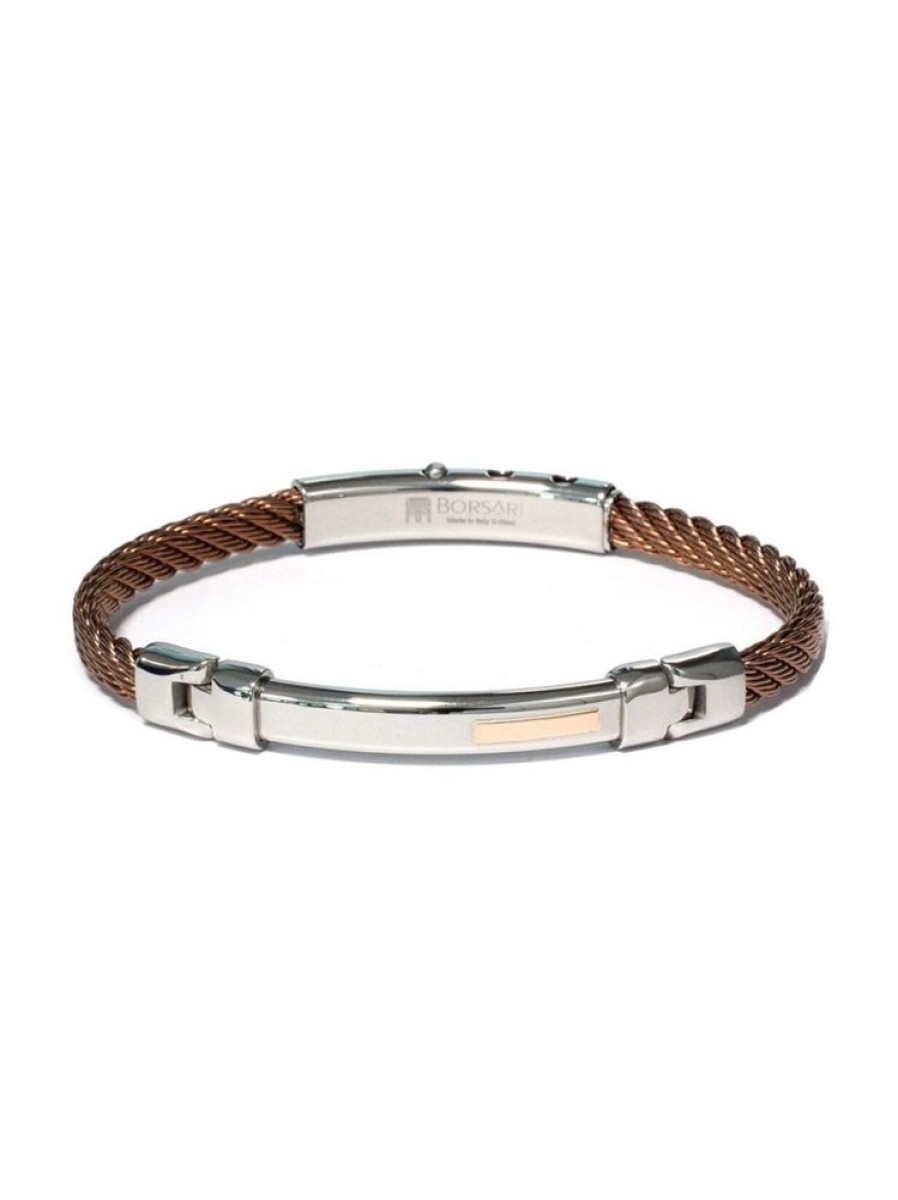 Sieraden Borsari | Stalen Armband Met Rosegoud Br-Sk07Esn