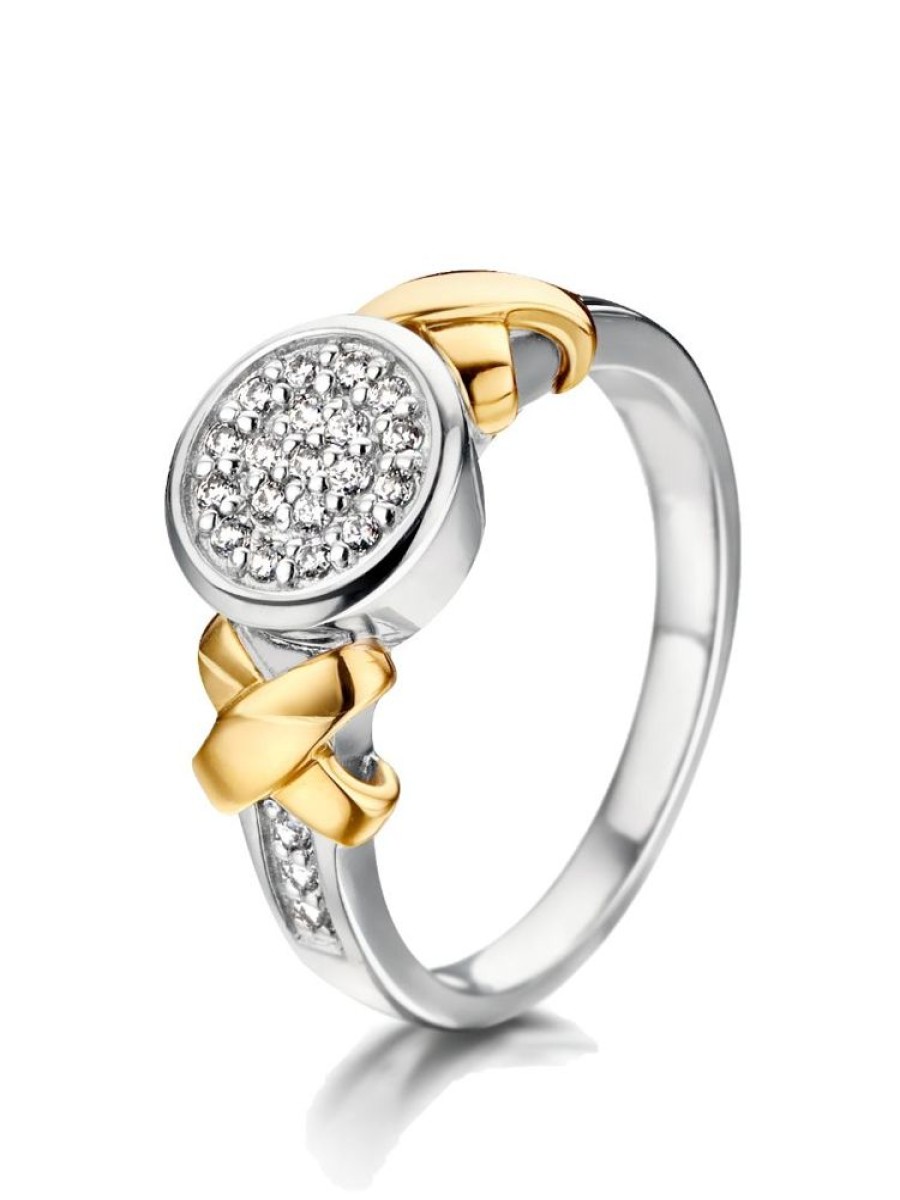 Sieraden Veerman Juwelen Collection | Zilver En Goud Ring Zirkonia