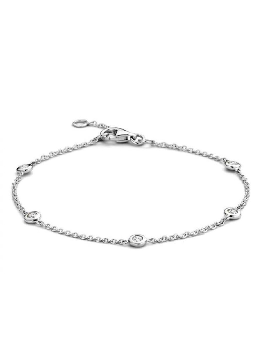 Sieraden Veerman Juwelen Collection | Armband Witgoud Briljant 0.25 Crt.