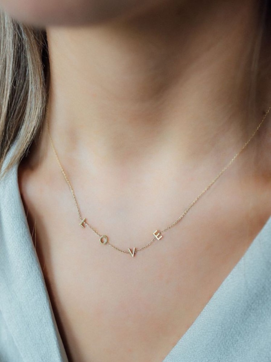 Sieraden Just Franky | Love Letter Necklace 4 Initials