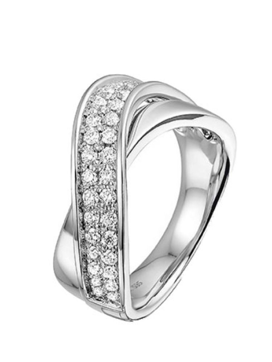 Sieraden Veerman Juwelen Collection | Witgouden Ring Pave