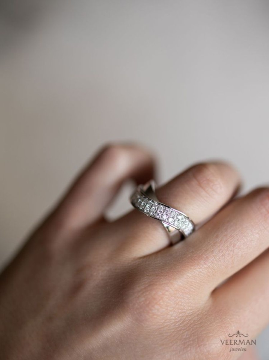 Sieraden Veerman Juwelen Collection | Witgouden Ring Pave