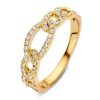 Sieraden Veerman Juwelen Collection | Geelgouden Schakelring Diamant 0,28Crt.