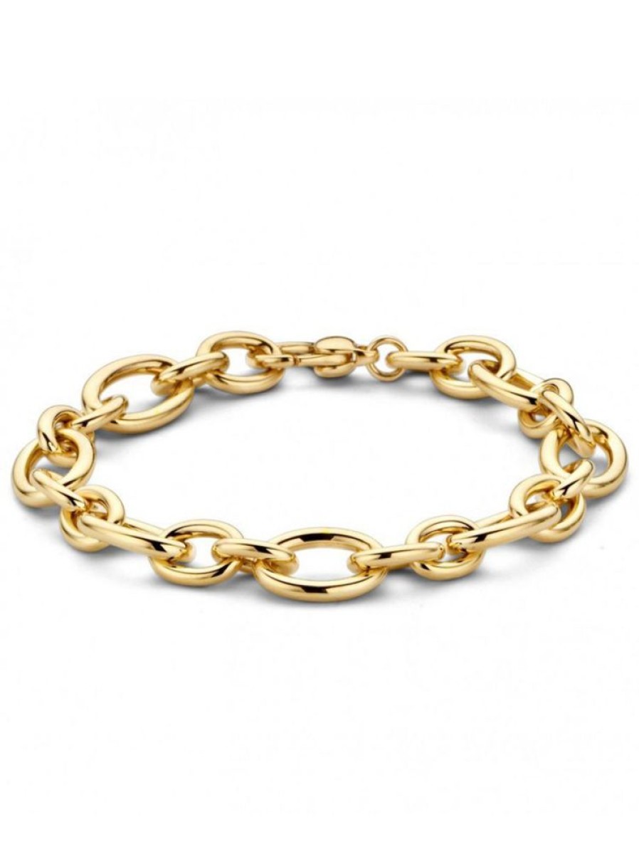 Sieraden Veerman Juwelen Collection | Speelse Geelgouden Schakelarmband