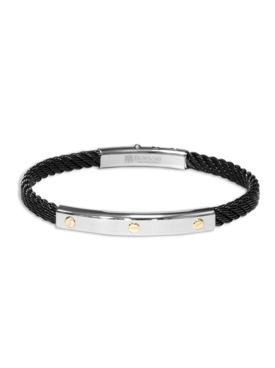 Sieraden Borsari | Stalen Armband Met Rosegoud Br-Sk04D