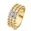 Sieraden Veerman Juwelen Collection | Geelgouden Bolletjes Ring Met Briljant Breed 0,19Crt.