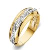 Sieraden Veerman Juwelen Collection | Bicolor Gouden Ring Met Briljant 0,22Crt.