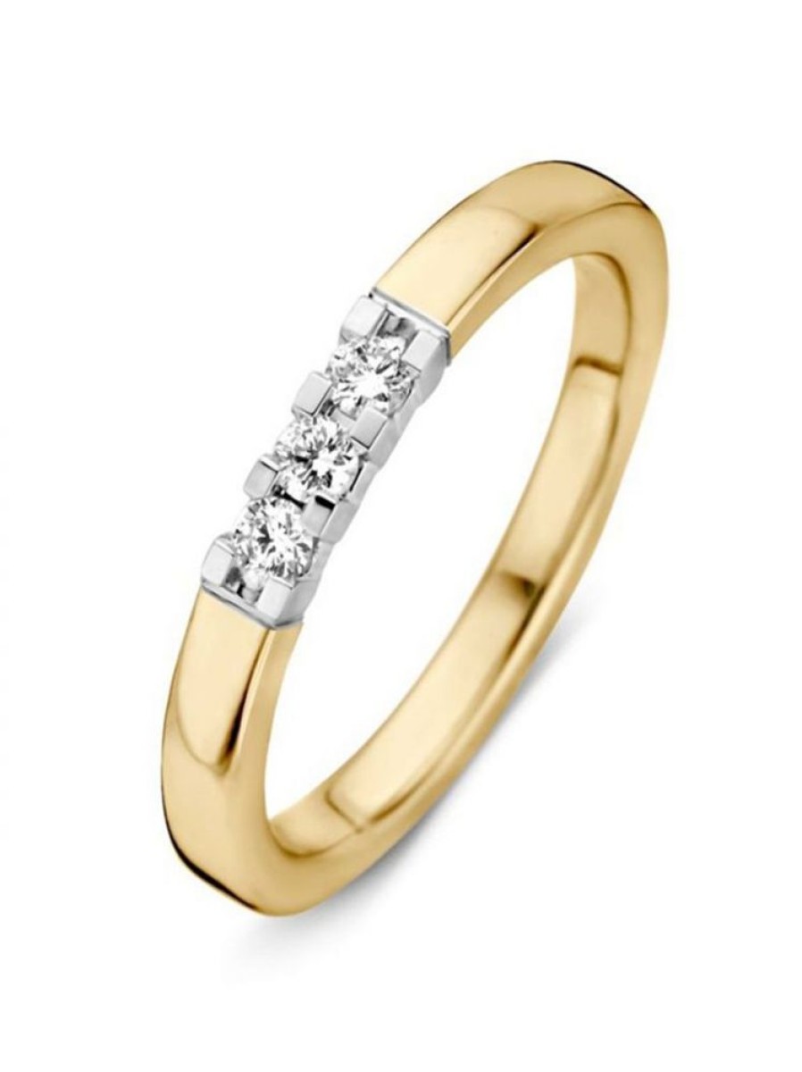 Sieraden Veerman Juwelen Collection | Gouden Alliance Ring 3 Briljanten