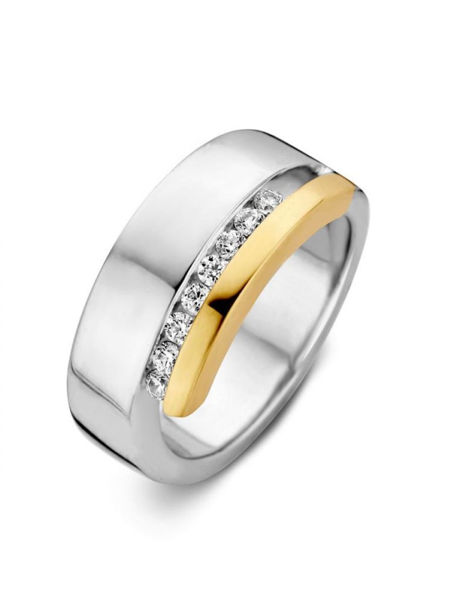 Sieraden Veerman Juwelen Collection | Zilver Goud Ring Met Zirkonia