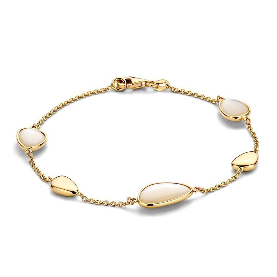 Sieraden Veerman Juwelen Collection | Geelgouden Armband Met Parelmoer