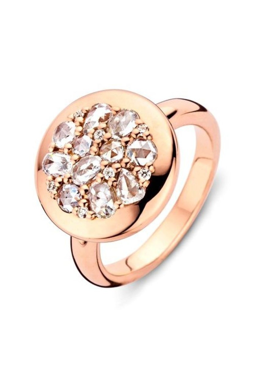 Sieraden Roos 1835 | Eve Collection Ring Rosegoud 1,12Crt.