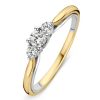 Sieraden Veerman Juwelen Collection | Gouden Driesteens Ring 0.31Crt