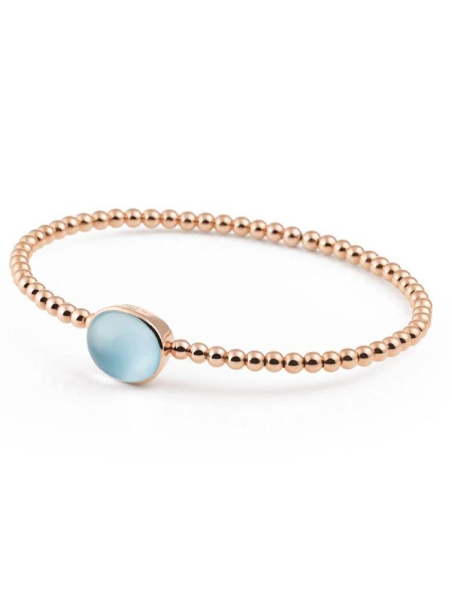 Sieraden Al Coro | Stretch Armband Met Skyblue Topaas